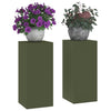 Plantestander 2 pcs Olivengrønn 24 x 24 x 55 cm Stål