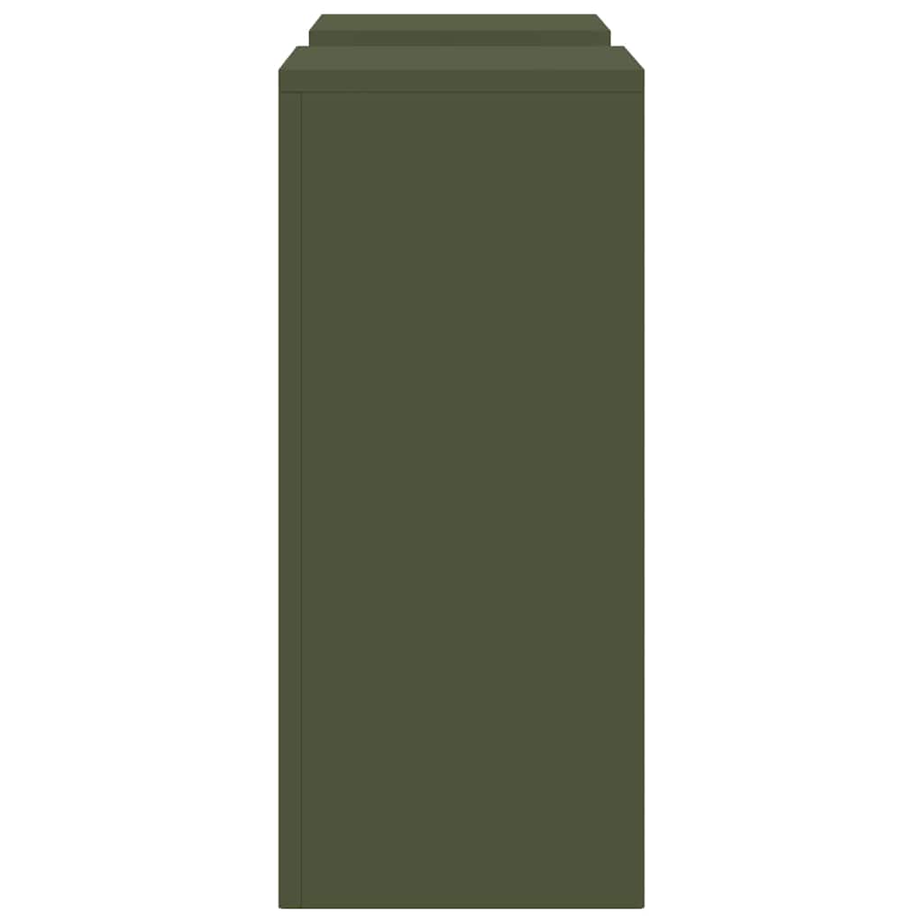 Planteholder 2 pcs Olivengrønn 24 x 24 x 55 cm Stål