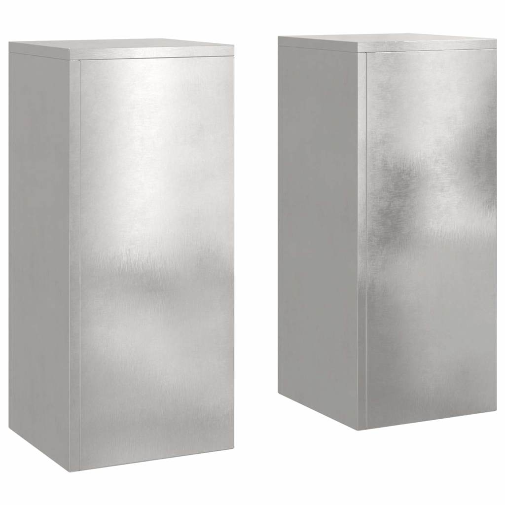 Planteholder 2 pcs sølv 24 x 24 x 55 cm Rustfritt stål