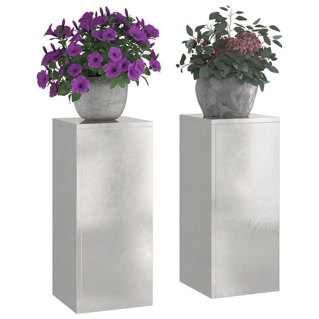 Planteholder 2 pcs sølv 24 x 24 x 55 cm Rustfritt stål