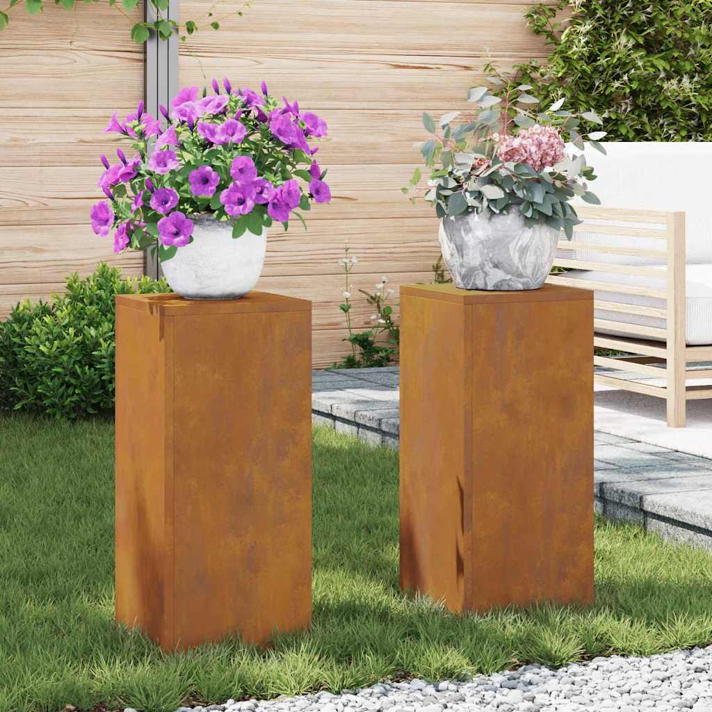 Planteholder 2 pcs Rusten 24 x 24 x 55 cm Cortenstål