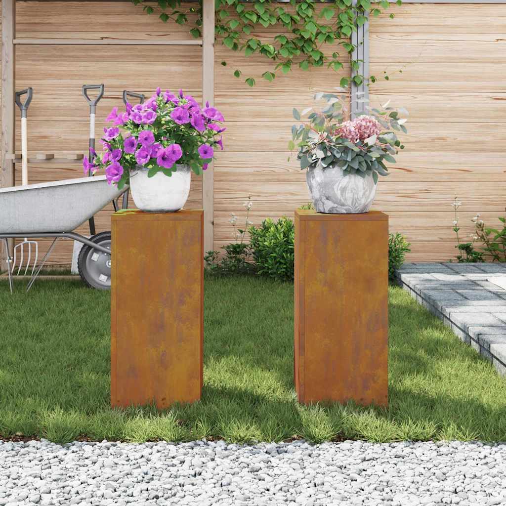 Planteholder 2 pcs Rusten 24 x 24 x 55 cm Cortenstål