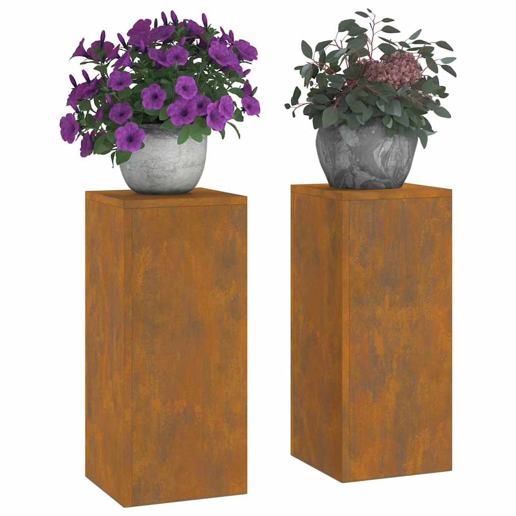 Planteholder 2 pcs Rusten 24 x 24 x 55 cm Cortenstål