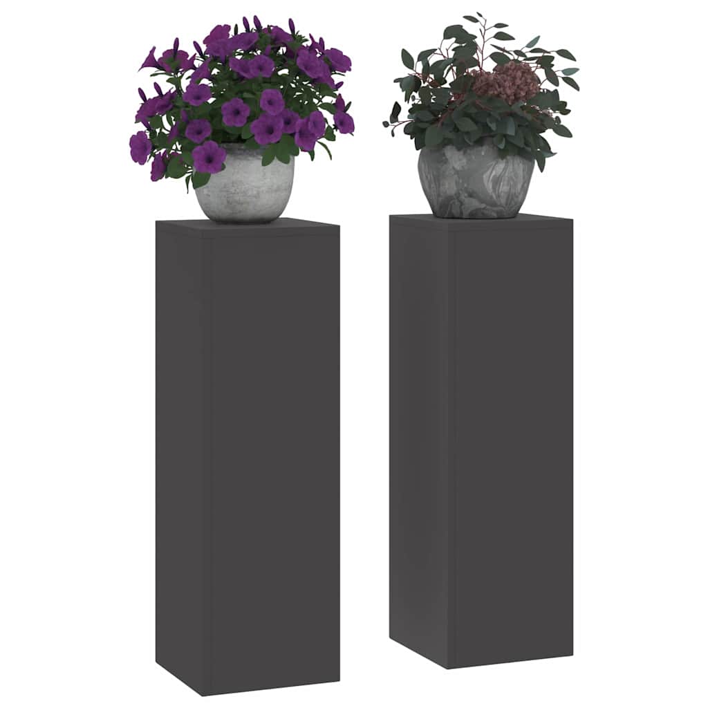 Planteholder 2 pcs Svart 24 x 24 x 75 cm Stål