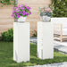 Planteholder 2 pcs Hvit 24 x 24 x 75 cm Stål