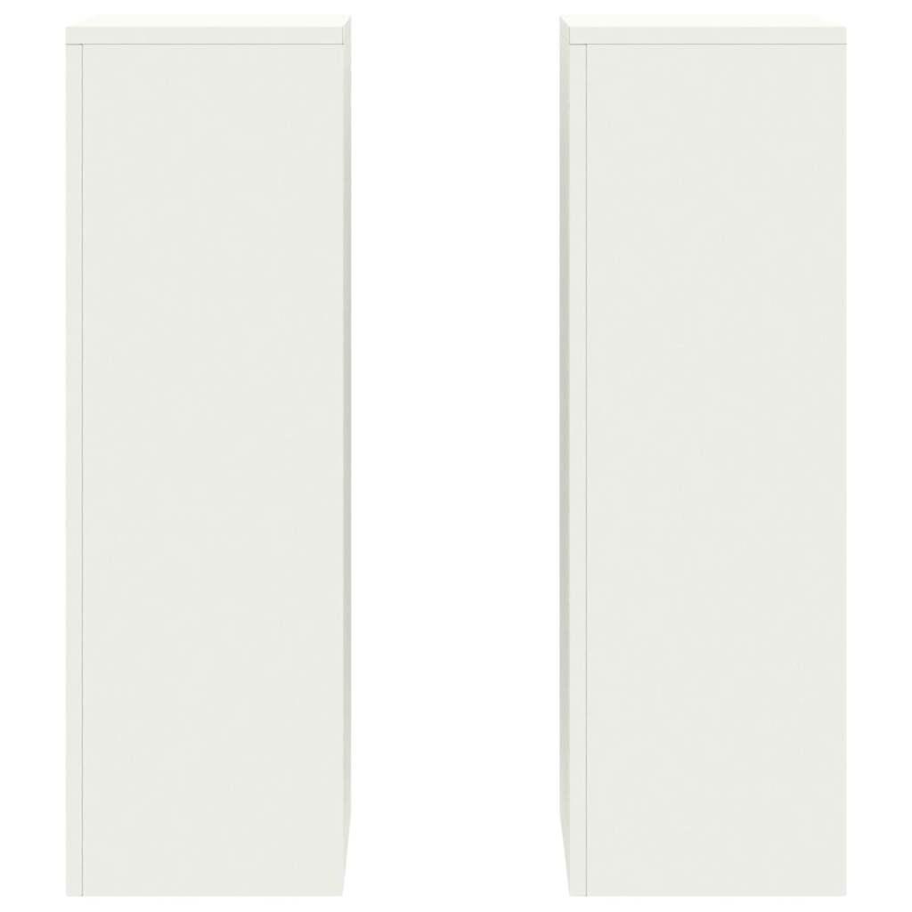 Planteholder 2 pcs Hvit 24 x 24 x 75 cm Stål