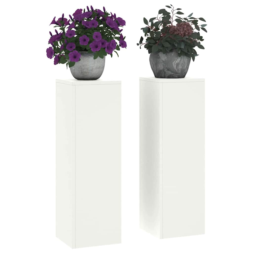 Planteholder 2 pcs Hvit 24 x 24 x 75 cm Stål