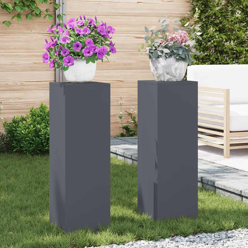 Planteholder 2 pcs Antrasitt 24 x 24 x 75 cm Stål