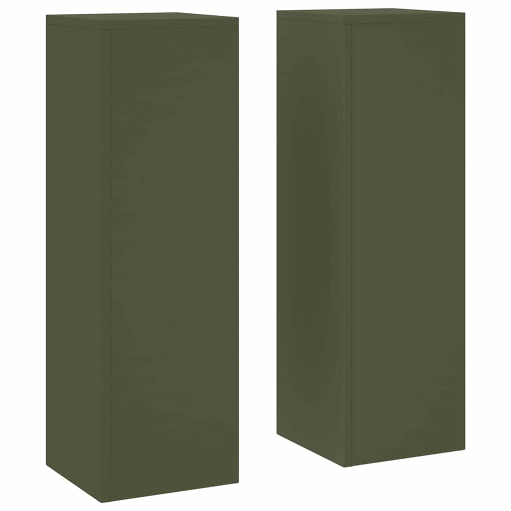 Planteholder 2 pcs Olivengrønn 24 x 24 x 75 cm Stål