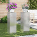 Planteholder 2 pcs sølv 24 x 24 x 75 cm Rustfritt stål