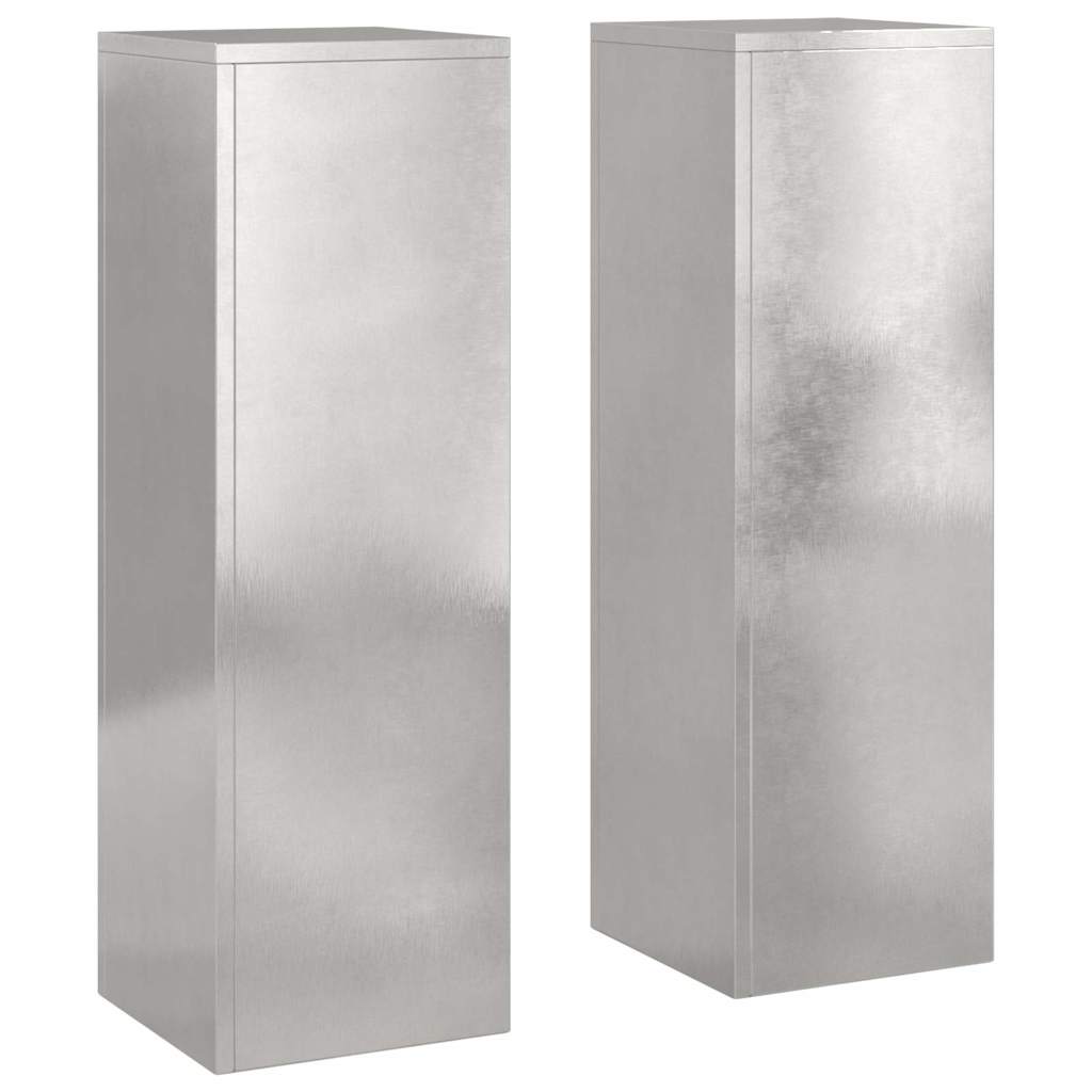 Planteholder 2 pcs sølv 24 x 24 x 75 cm Rustfritt stål