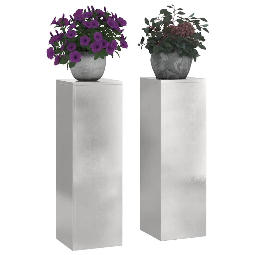 Planteholder 2 pcs sølv 24 x 24 x 75 cm Rustfritt stål