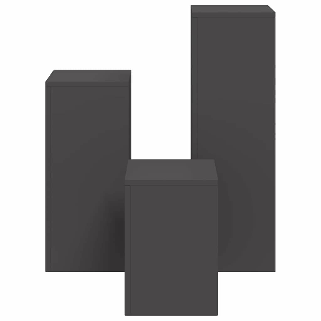 Planteholder 3 pcs Svart Stål