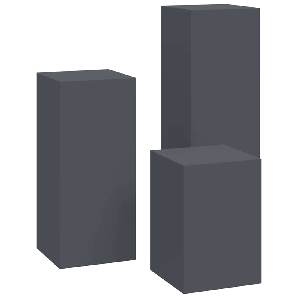Planteholder 3 pcs Antrasitt Stål