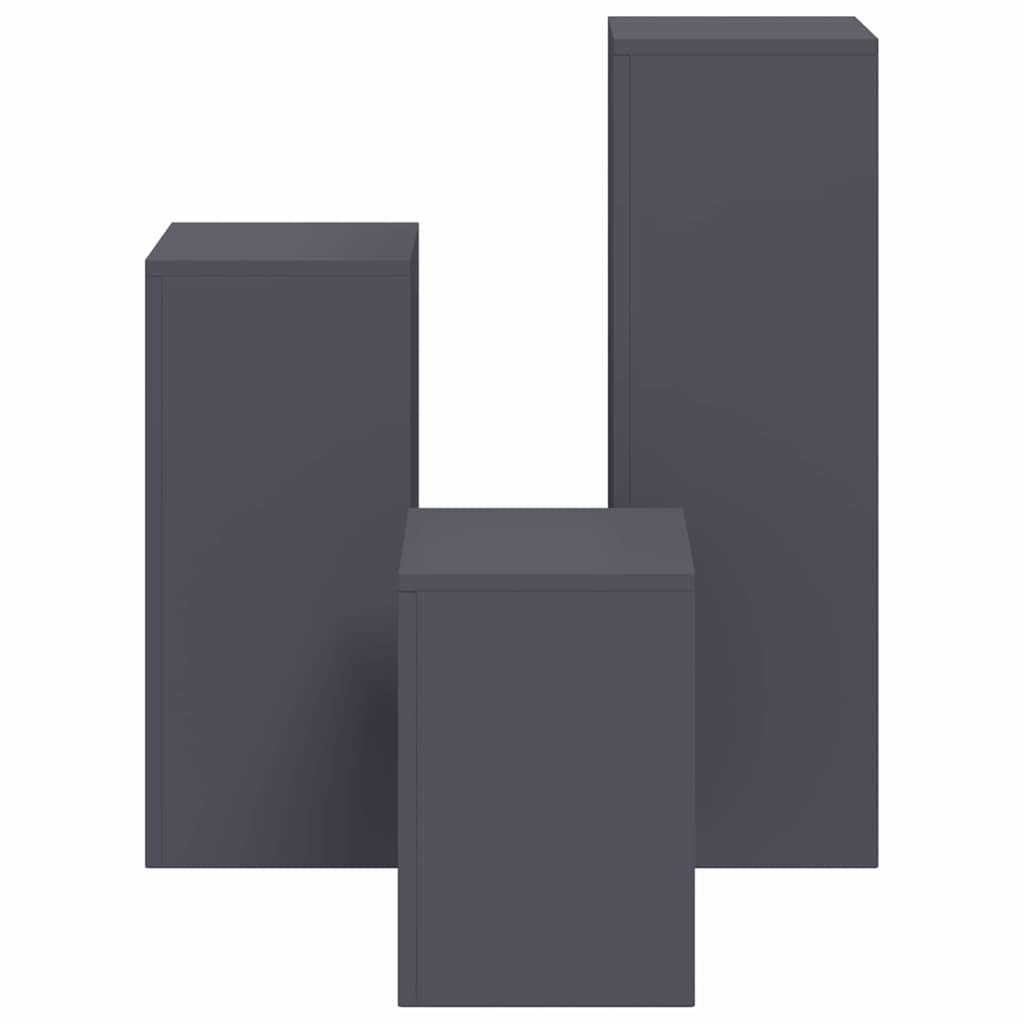 Planteholder 3 pcs Antrasitt Stål