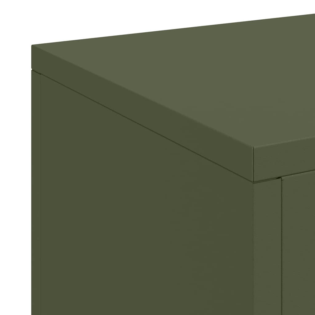 Planteholder 3 pcs Olivengrønn Stål