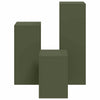 Plantestander 3 pcs Olivengrønn 24 x 24 x 75 cm Stål