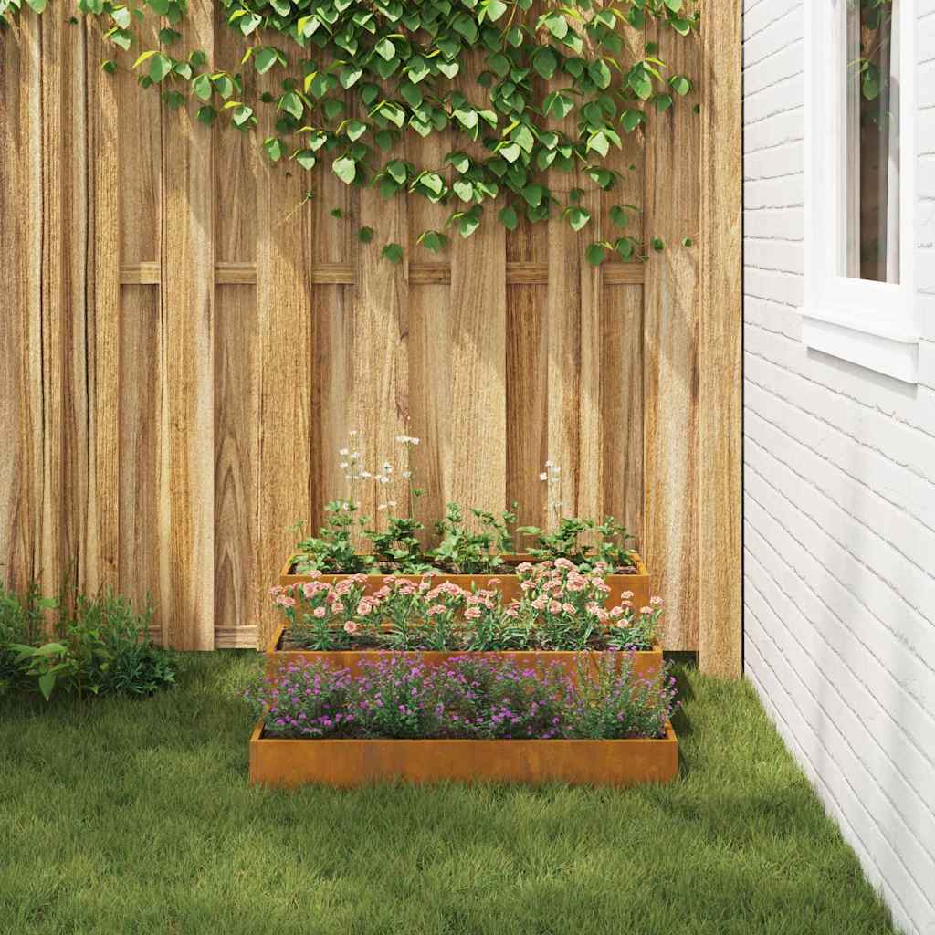 Hageblomsterpotte Rusten 90 x 90 x 35 cm Cortenstål