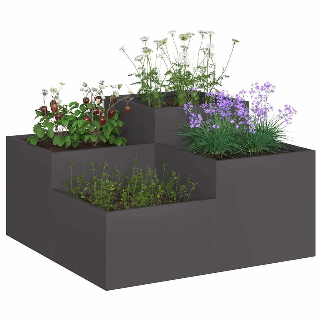 Hageblomsterpotte Svart 80 x 80 x 48 cm Stål