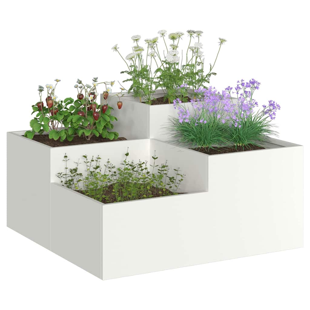 Hageblomsterpotte Hvit 80 x 80 x 48 cm Stål