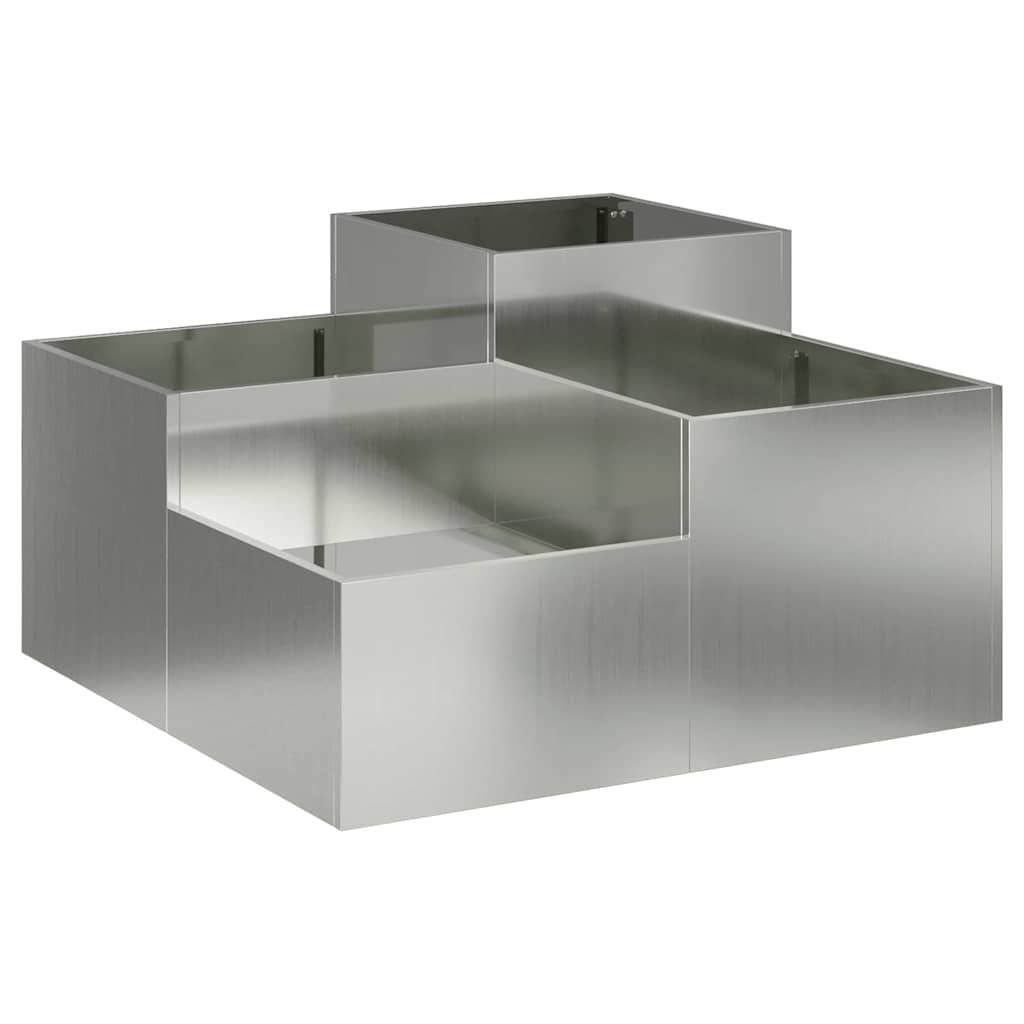 Hageblomsterpotte sølv 80 x 80 x 48 cm Galvanisert stål