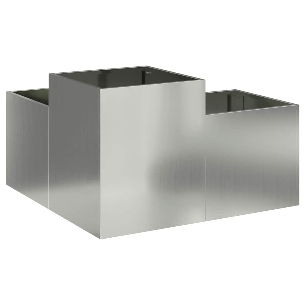 Hageblomsterpotte sølv 80 x 80 x 48 cm Galvanisert stål
