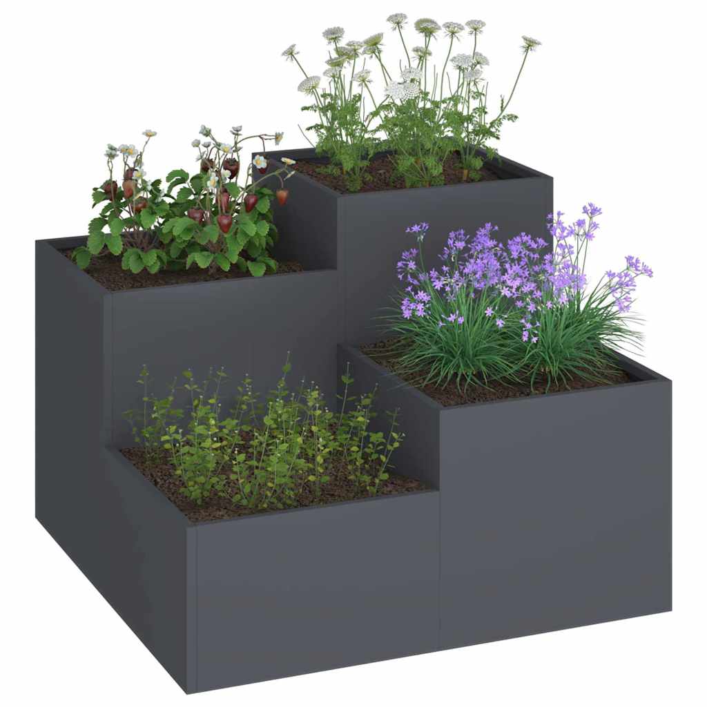 Hageblomsterpotte Antrasitt 100 x 100 x 60 cm Stål