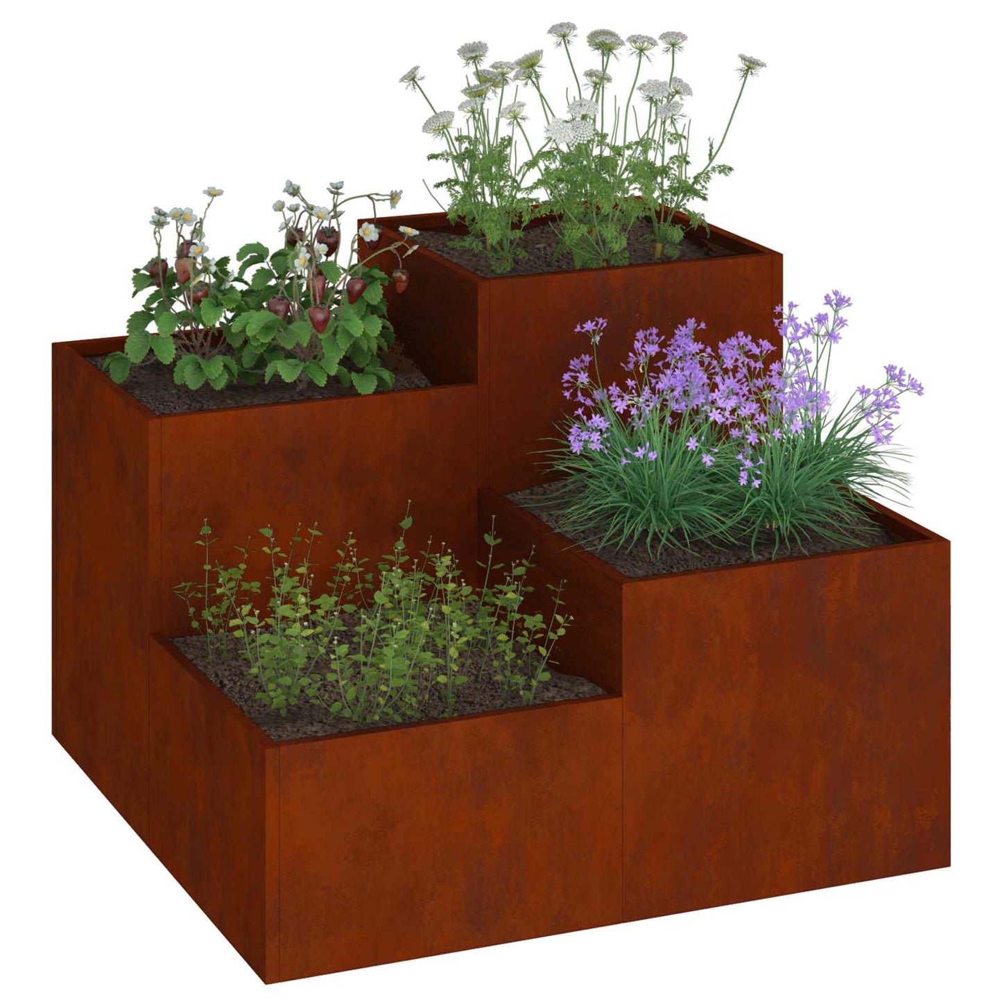 Hageblomsterpotte Rusten 100 x 100 x 60 cm Cortenstål