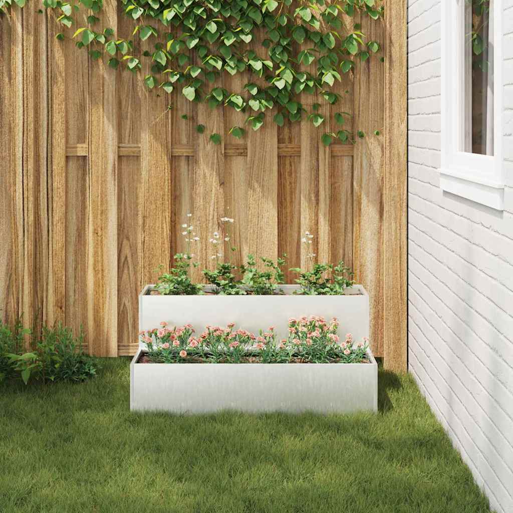 Hageblomsterpotte sølv 100 x 60 x 45 cm Rustfritt Stål