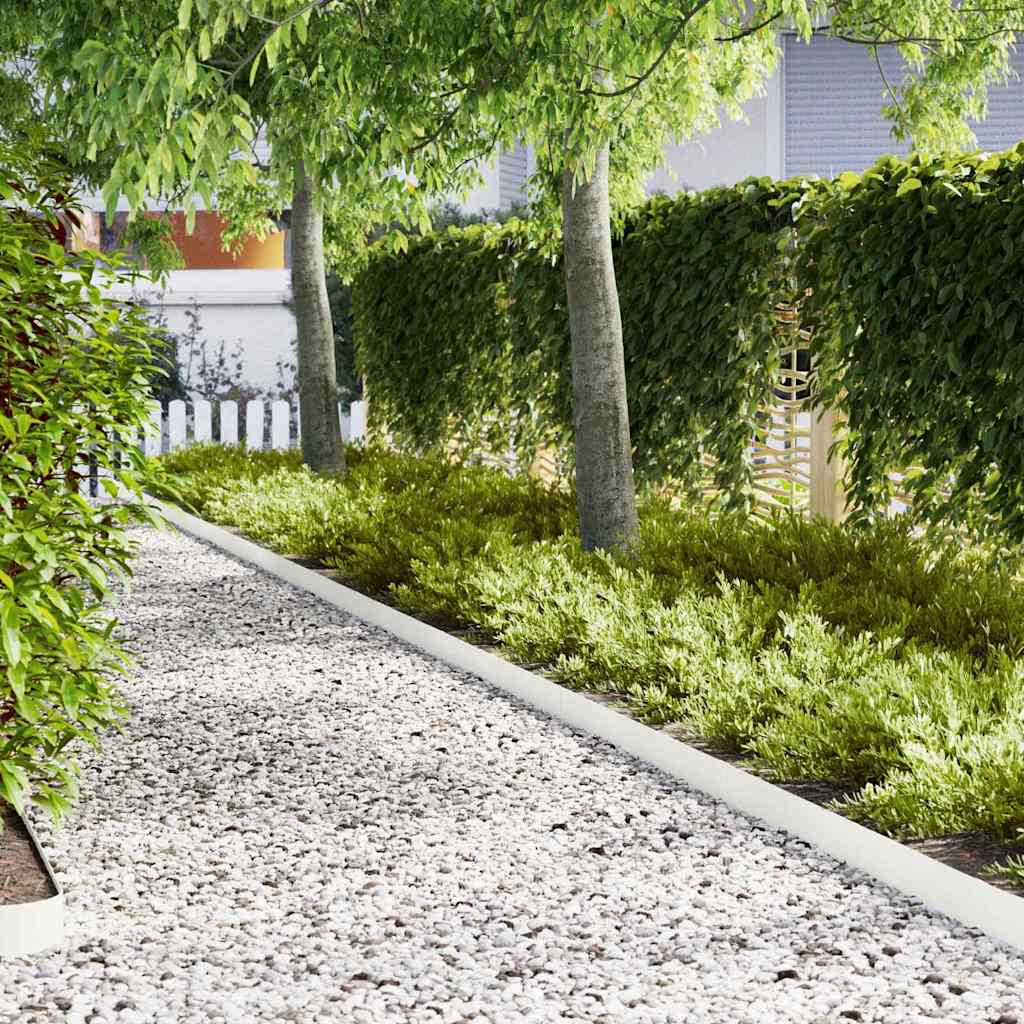 Gjerdekant 50 pcs Hvit 100 x 0,05 x 15 cm Kaldvalset stål