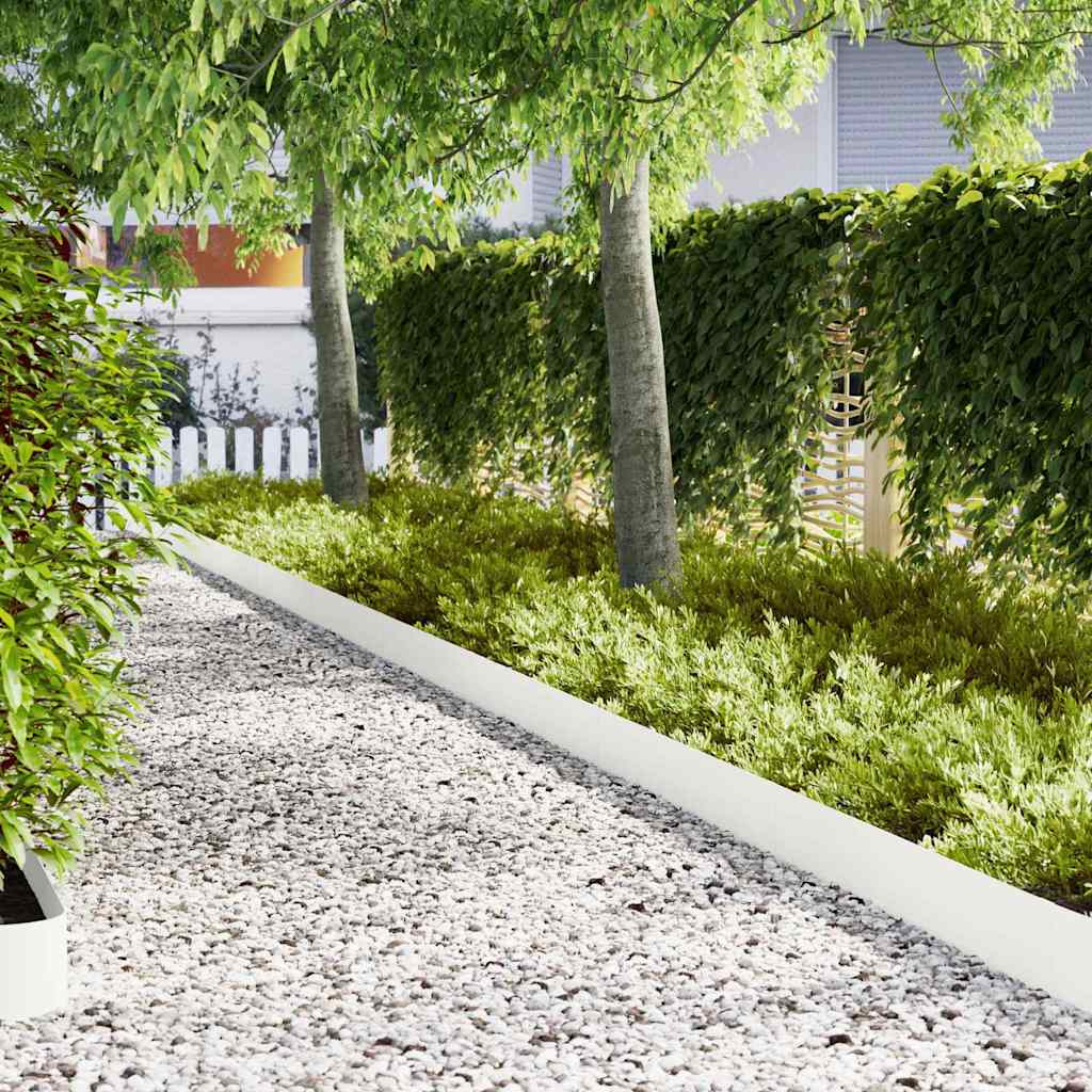 Gjerdekant 30 pcs Hvit 100 x 0.05 x 20 cm Kaldvalset stål