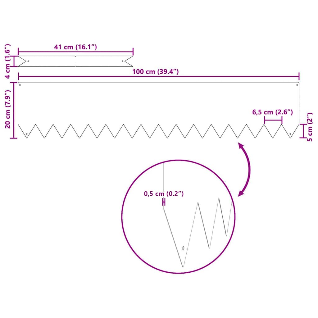 Gjerdekant 30 pcs Olivengrønn 100 x 0.05 x 20 cm