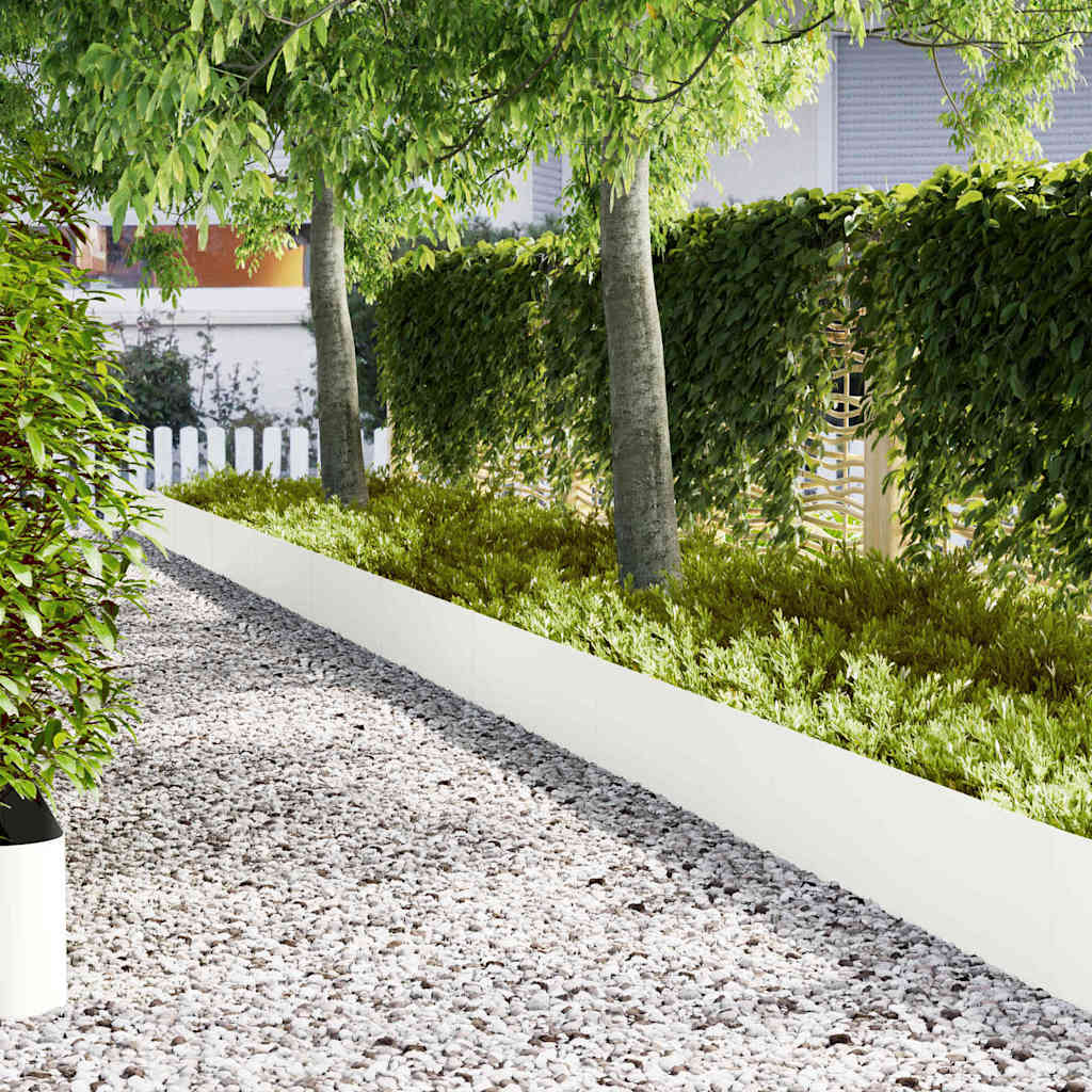 Gjerdekant 10 pcs Hvit 100 x 0,05 x 30 cm Kaldvalset stål