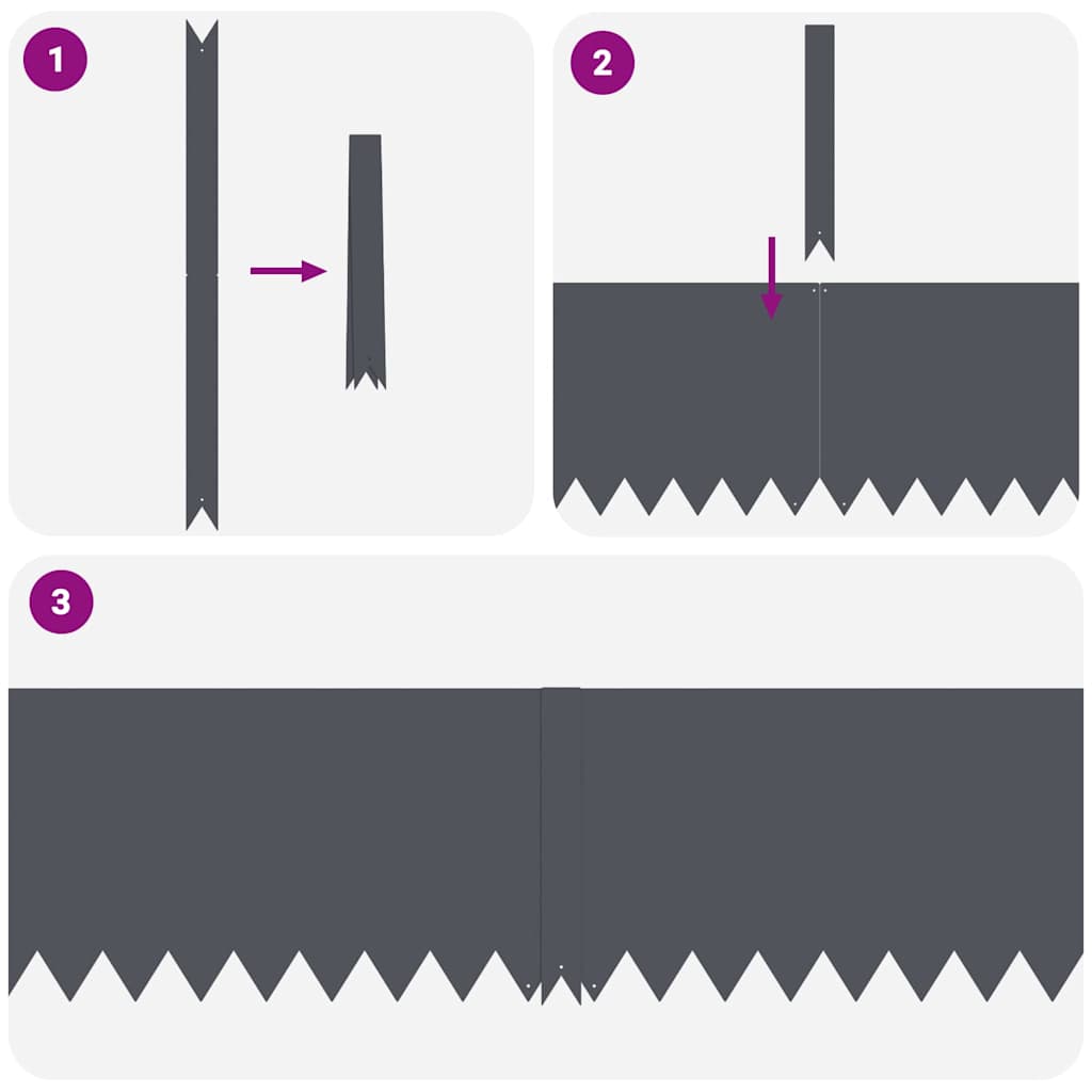 Gjerdekant 10 pcs Antrasitt 100 x 0,05 x 30 cm Kaldvalset stål