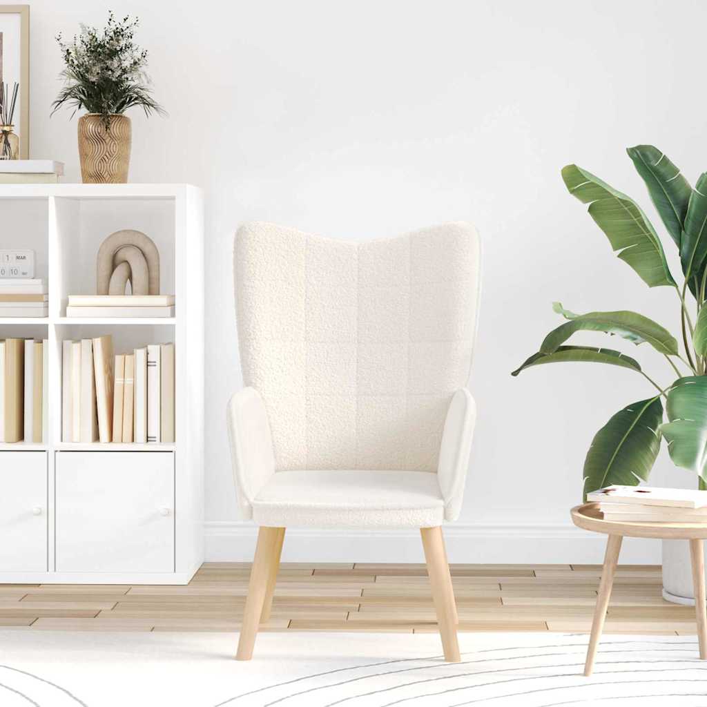 Avslappende stol Krem 62 x 67 x 95.5 cm stoff
