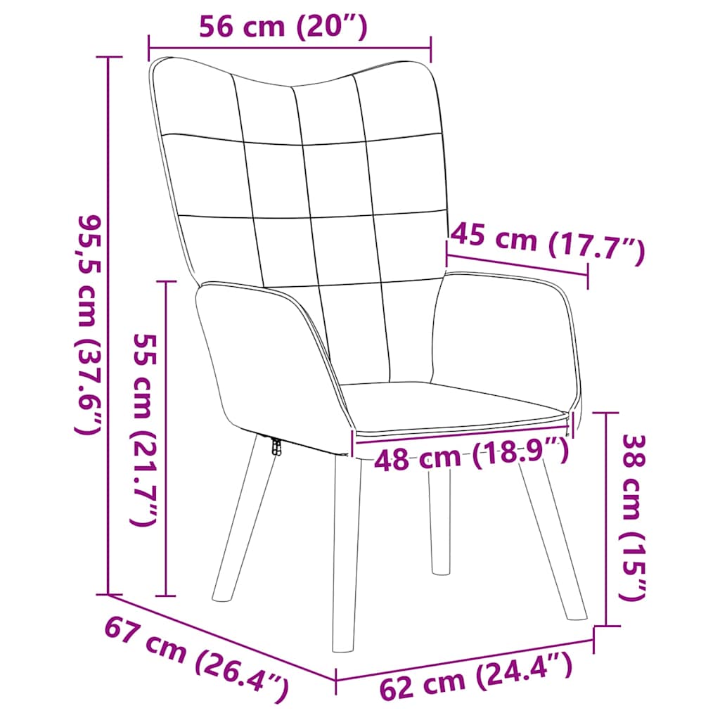 Avslappende stol Krem 62 x 67 x 95.5 cm stoff