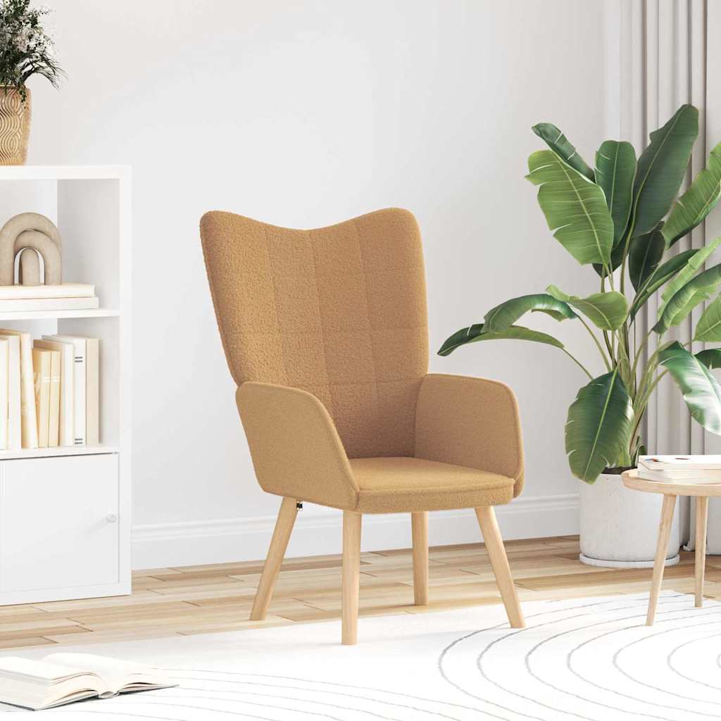 Avslappende stol Beige 62 x 67 x 95.5 cm stoff