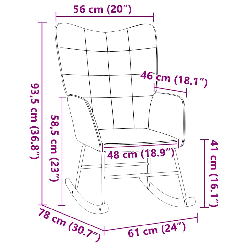 Avslappende stol Rosa 61 x 78 x 98 cm stoff