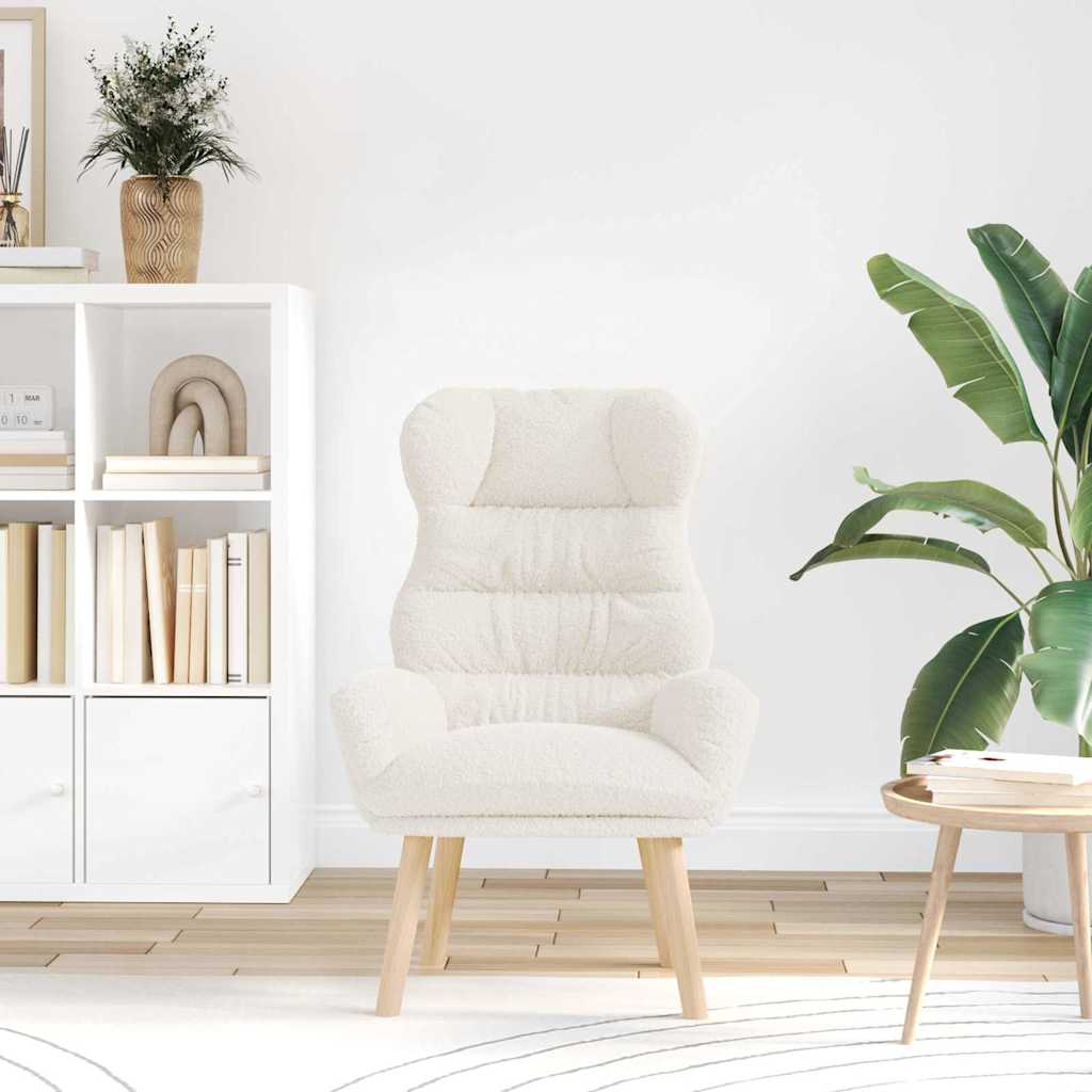 Avslappende stol Krem 69 x 74 x 93 cm stoff