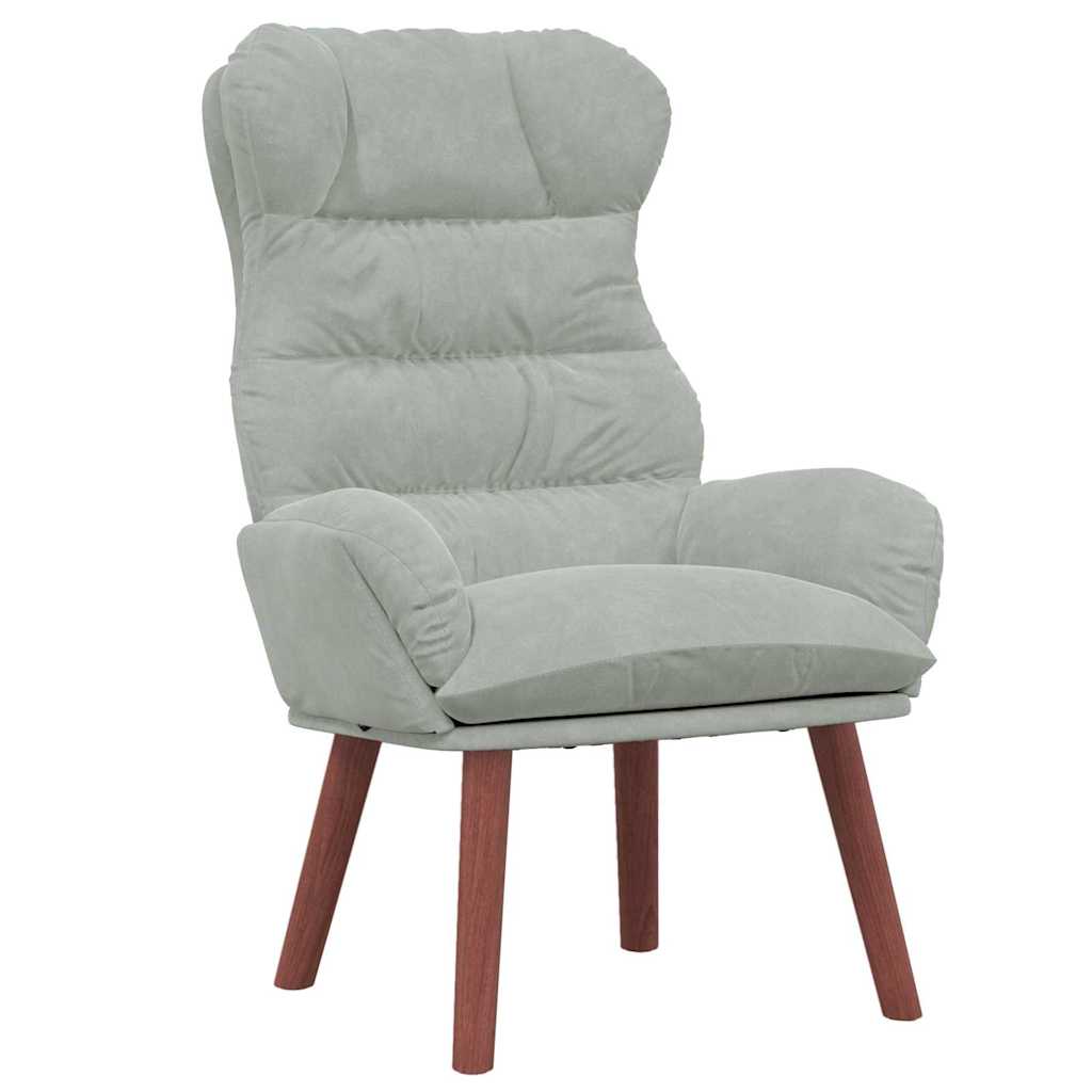 Avslappende stol Lysegrå 69 x 74 x 93 cm Fløyel
