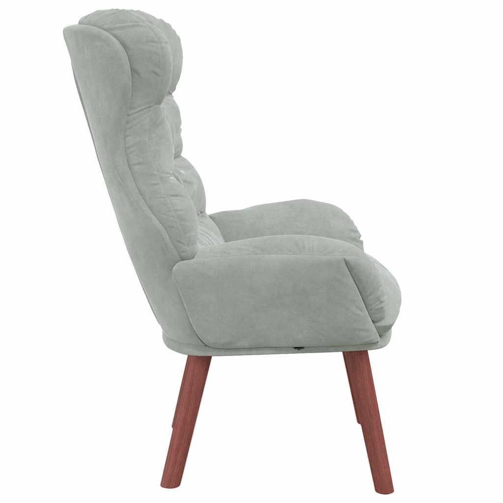 Avslappende stol Lysegrå 69 x 74 x 93 cm Fløyel
