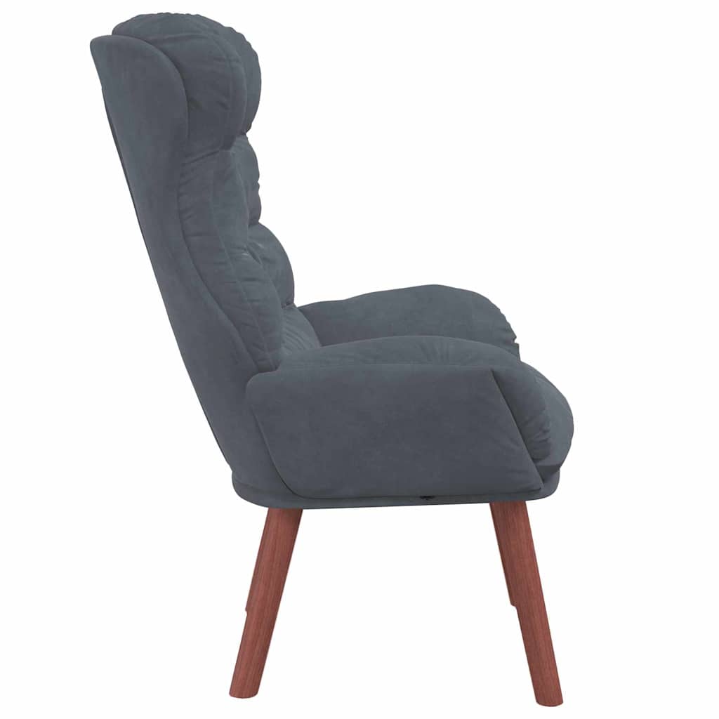 Avslappende stol Mørke grå 69 x 74 x 93 cm Fløyel