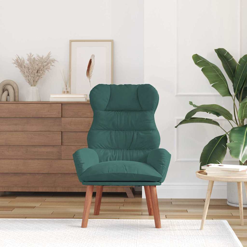 Avslappende stol Mørkegrønn 69 x 74 x 93 cm Fløyel