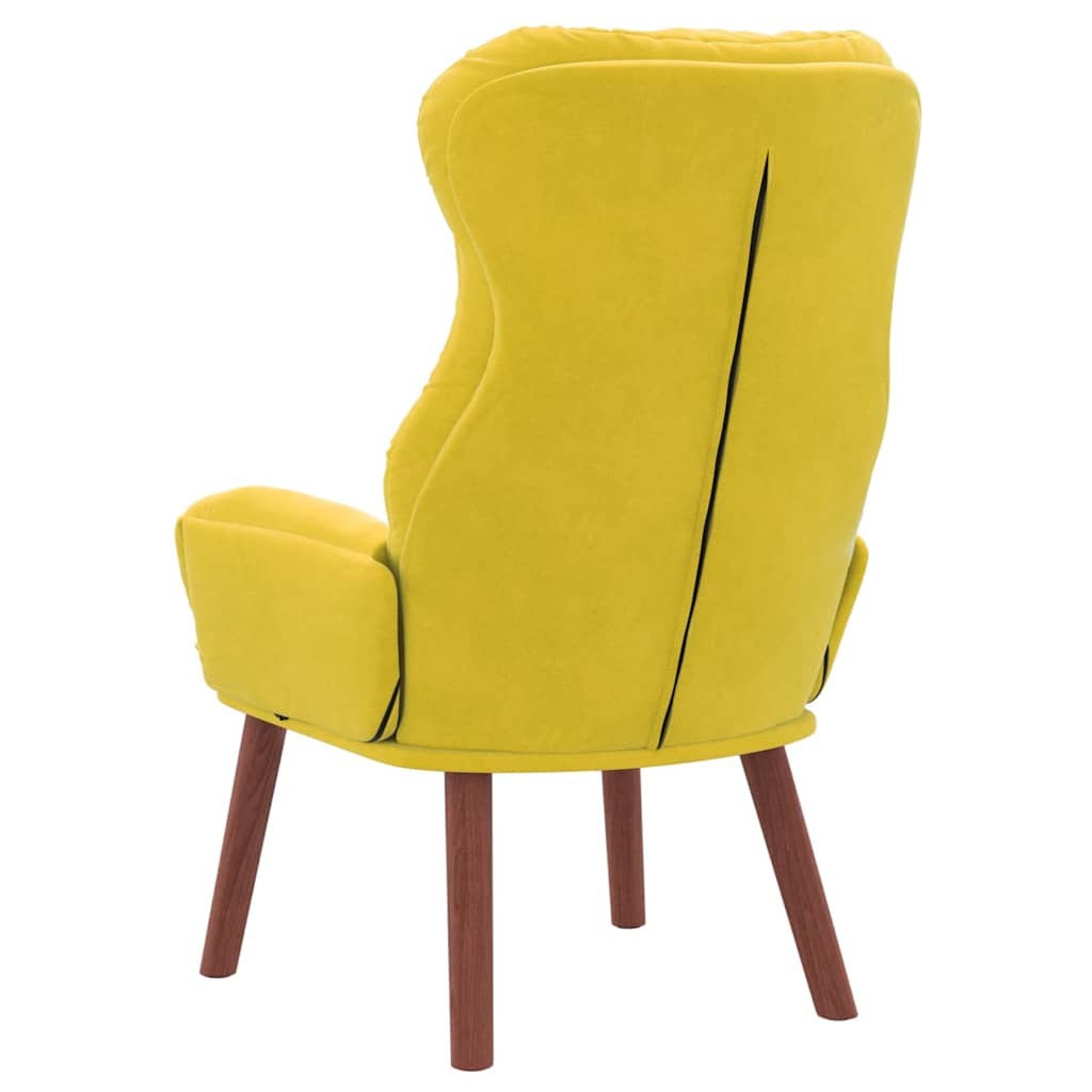 Avslappende stol Gul 69 x 74 x 93 cm Fløyel