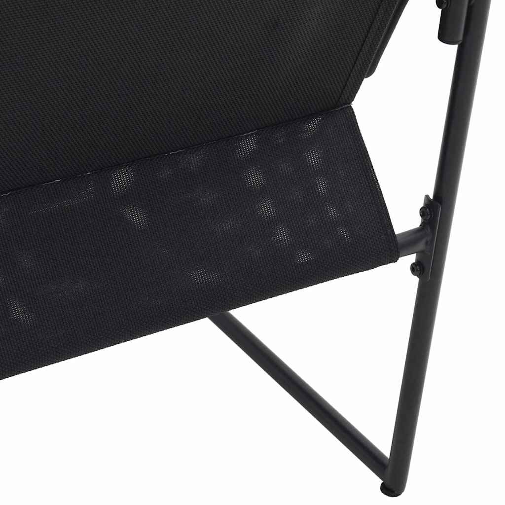 Stol med pute 4 pcs Svart og Anthracite Textilene