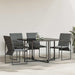 Stol med pute 4 pcs Svart og Anthracite Textilene