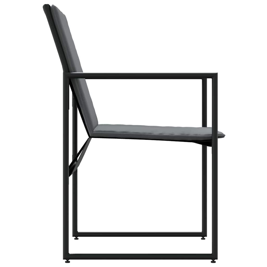 Stol med pute 4 pcs Svart og Anthracite Textilene