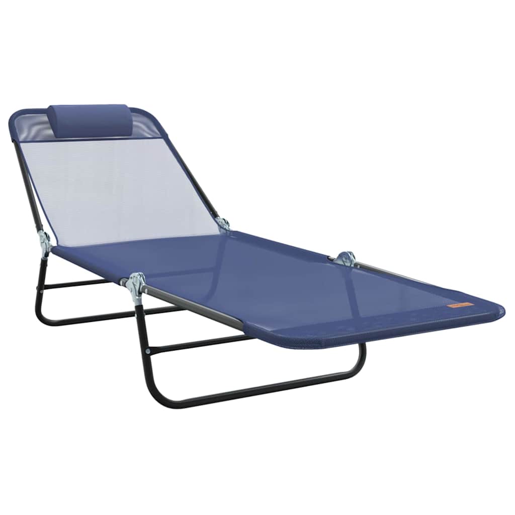 Sammenleggbar solstol Marineblå 182 x 55 x 85,5 cm Textilene