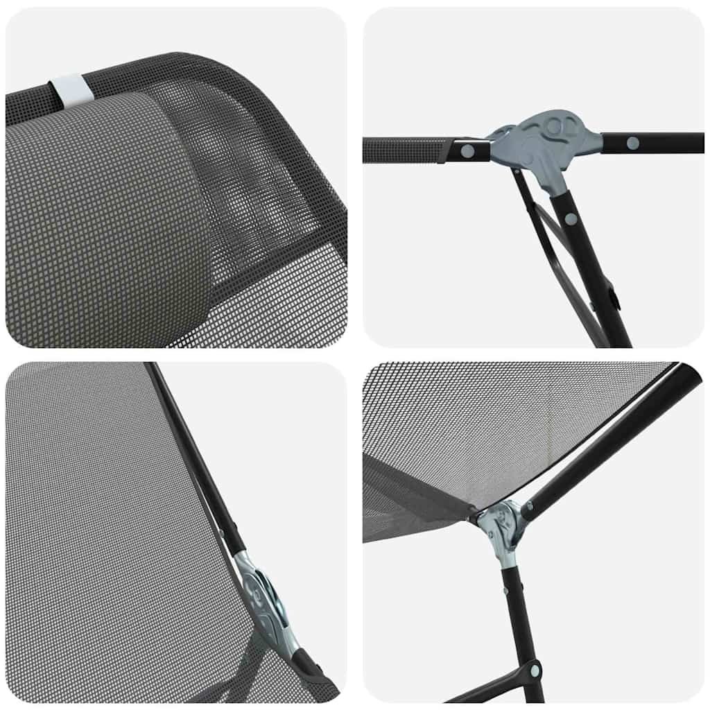 Sammenleggbar solstol Grå 182 x 55 x 85,5 cm Textilene