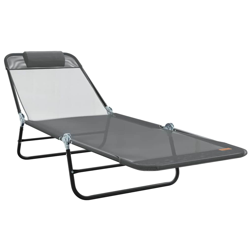 Sammenleggbar solstol Grå 182 x 55 x 85,5 cm Textilene